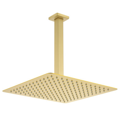 1-Spray Patterns With 2.5 GPM 9.84 In. Ceiling Mount Fixed Shower Head With Shower Arm 