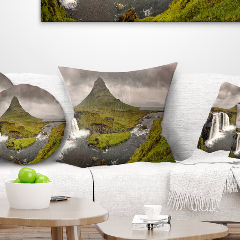 Oreiller en cascade Kirkfufell, 16 po x 1 po, Coussin décoratif