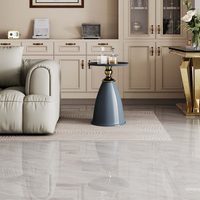 Table de bout en fer Luxury Design, table d'appoint ronde minimaliste pour petits espaces, Noir