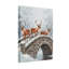 Animaux, renne sur un pont de pierre enneigé, scène d'hiver-1939351295