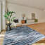  Modern Geometric Stripe Design Performance Machine Washable Rug Blue-164690179
