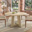 Table de salle à manger Mid-Century en bois à piédestal rond de 47 pouces pour 4 à 6 personnes, table de salle à manger rustique de style campagnard avec base en croix pour la maison, la salle à manger, les meubles de salon, assemblage sans effort-1331432139