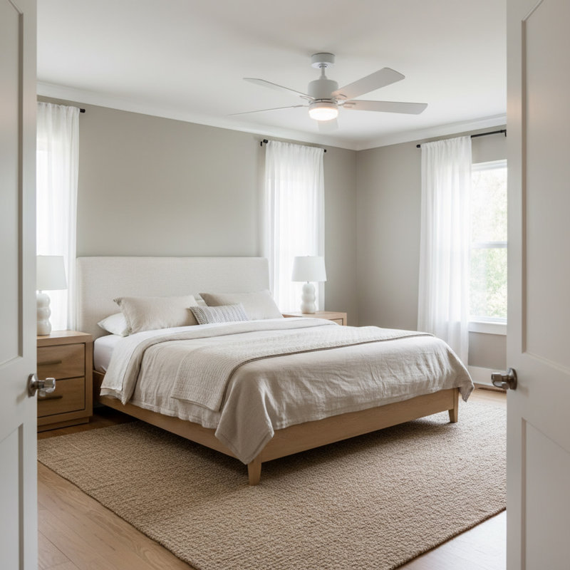 Afton 52-in 5-Blade Indoor Ceiling Fan with Integrated LED and Wall Control, Chalk White