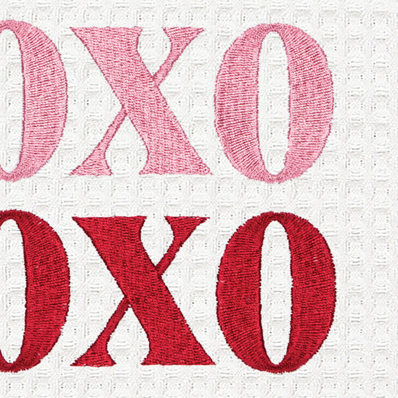 Serviette Xoxo, Rouge / rose / blanc Xoxo