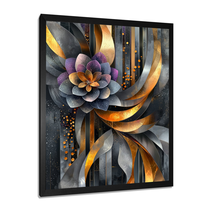 Nicollette - salon d'art mural floral, H 20 po x l 12 po, Reproduction encadrée d'une seule photo, Noir, noir, noir, noir