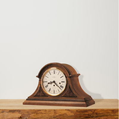 Worthington Traditional Analog Solid Wood Mechanical Tabletop Clock