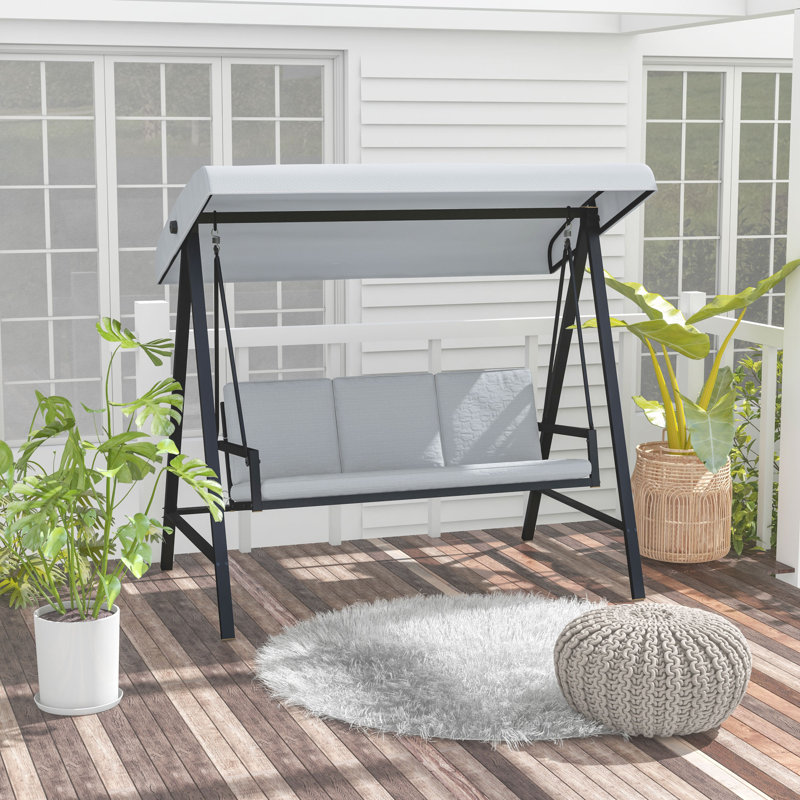 Brilynne 3 Person Porch Swing with Canopy