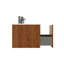 Meuble-lavabo rayé en noyer avec lavabo en céramique