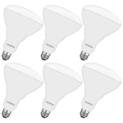 85 Watt Equivalent BR40 E26/Medium (Standard) Dimmable 2700K LED Bulb -  Luxrite, LR31880-6PK