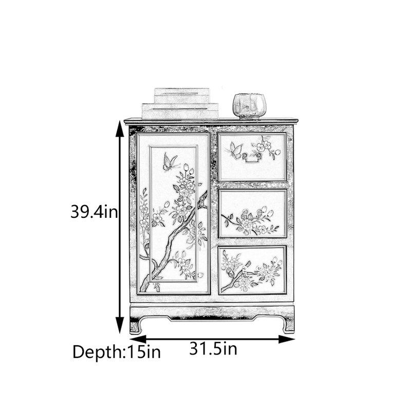 Armoire de couloir peinte à la main