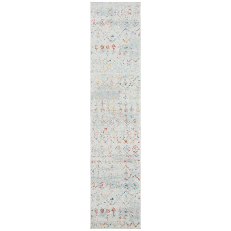 Tapis ivoire / rose Sachiko Southwestern, Tapis de couloir 2 pi x 9 pi