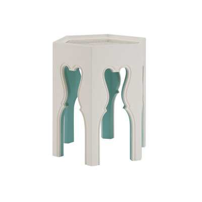 Villa Blanca Glass End Table