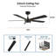 Ventilateur de plafond standard à DEL à 5 pales de 52 po avec télécommande et ensemble d'éclairage inclus Amonni-503282271