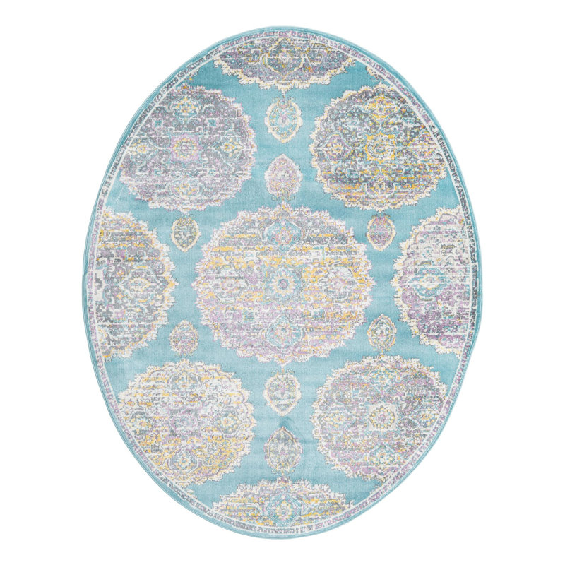 Paragon Floral Indoor Rug, Oval 8'2" x 10'