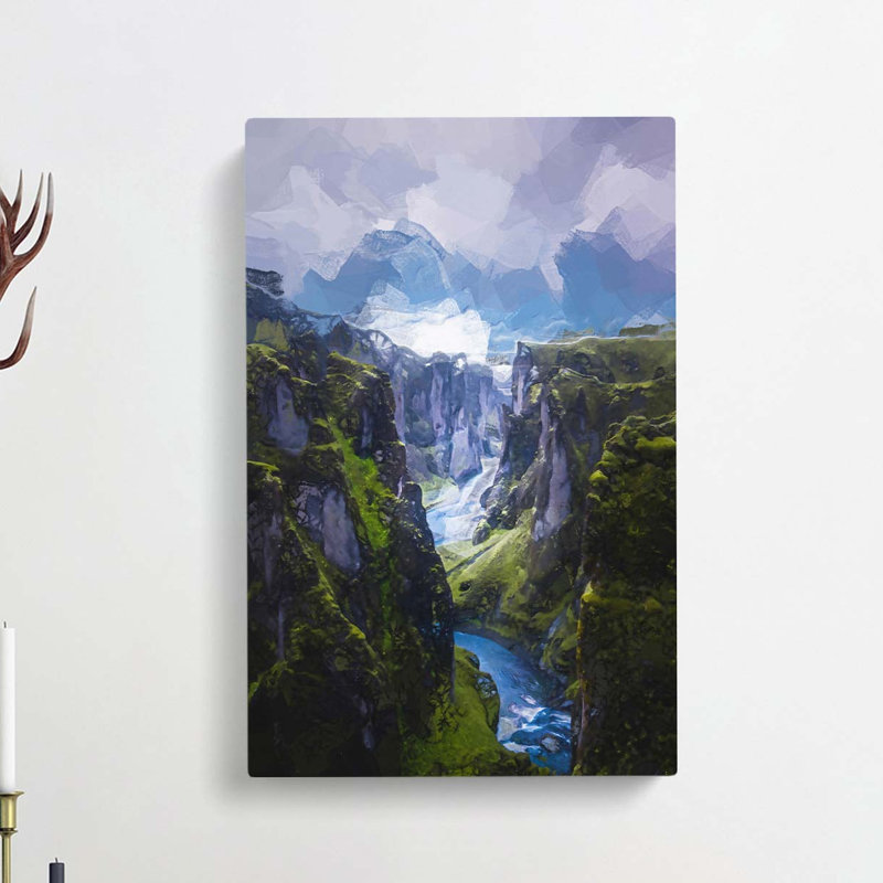 Cliffs of Iceland in Abstract - Wrapped Canvas, 91cm H x 60cm W x 3cm D
