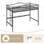 Lit mezzanine simple en métal avec échelle et garde-corps Robuste Capacité de 400 lb Aucun sommier nécessaire Facile à assembler Noir Durable et élégant-1593710333