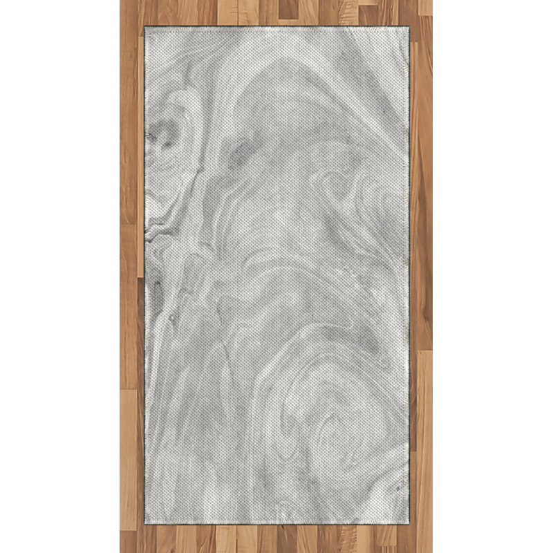 Marble Print High Density Long Fiber Poly Threads Decorative Area Rug Carpet, Rectangle 2'7" x 5'
