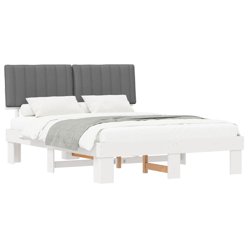 Bed, Light Grey/White, European Kingsize (160 x 200 cm)