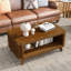 Table basse en bois de noyer massif 41,5 po Valen-462976612