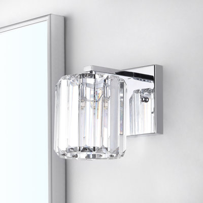 Caydie Prism Vintage Metal/Glass Classic Glam LED Vanity Light