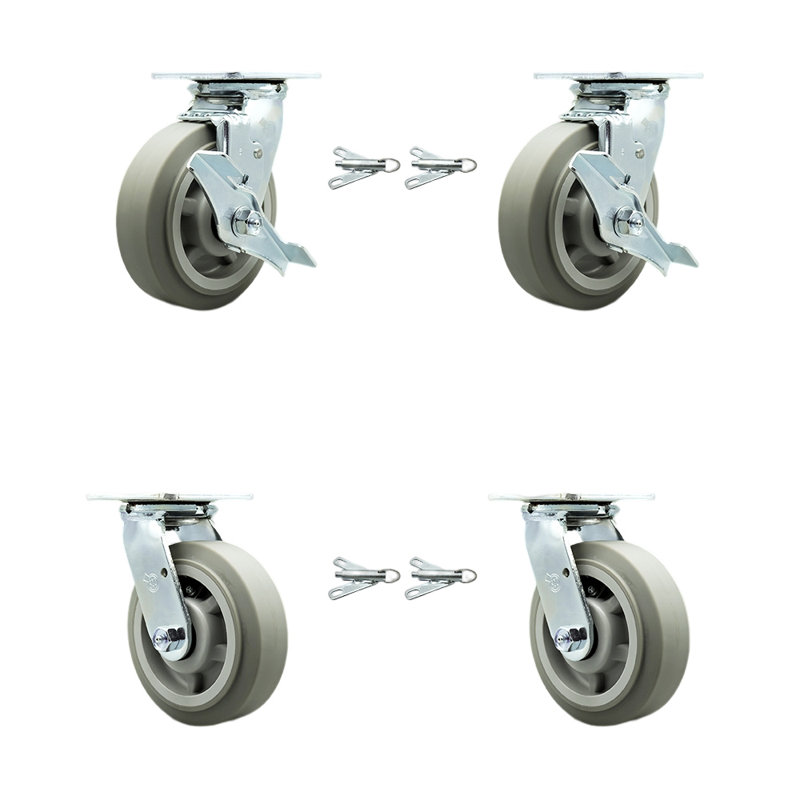 4-Piece Thermoplastic Rubber Caster Set
