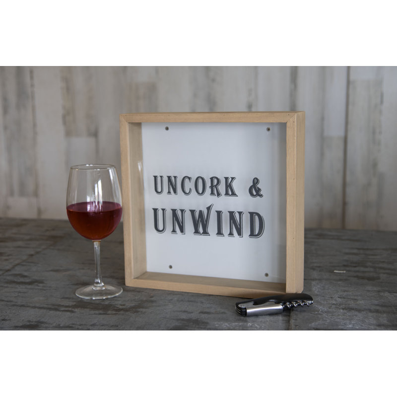 Boîte-cadre en bois Trinx «Uncork & Unwind»