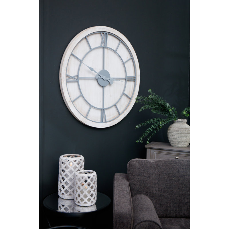 Anetia White Large Wall Clock, Oversized