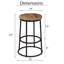Tabouret de bar 24 po à hauteur de comptoir en bois de manguier avec base en fer, brun et noir