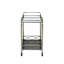 Chariot de service Matiesen en verre transparent et finition or antique (sans les tabourets)