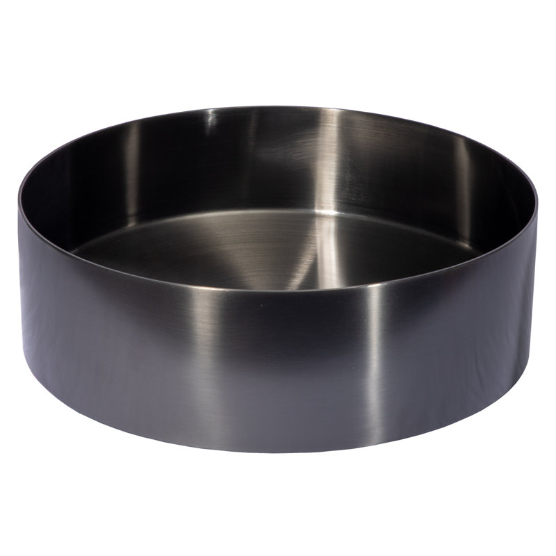Eden Bath 15'' Stainless Steel Circular Bathroom Sink, Black
