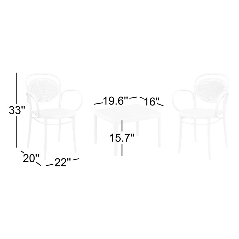 Farrah Stackable Polypropylene Patio Conversation Set, Beige