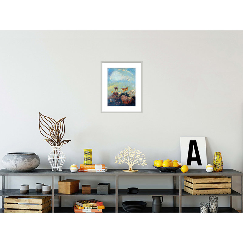 Butterflies by Odilon Redon -Framed Giclee Print, 21.75" H x 17.56" W