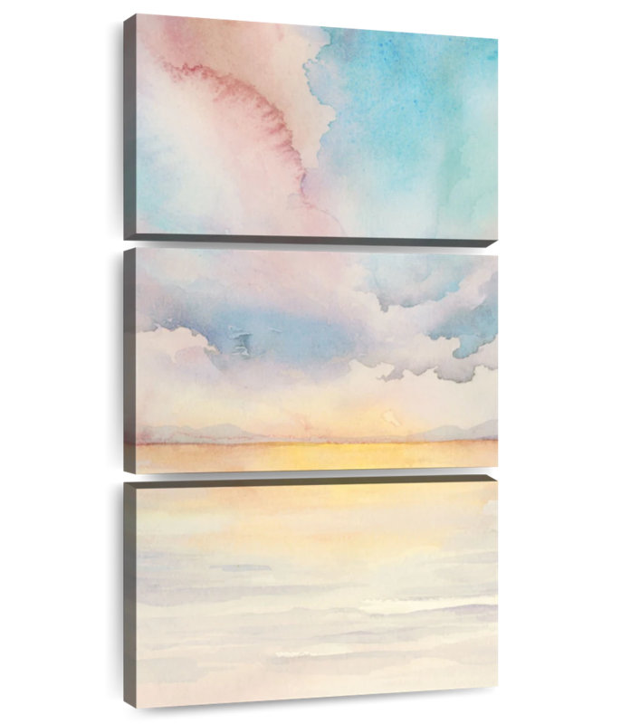 Sea Sunset Triptych II, 27" H x 12" W