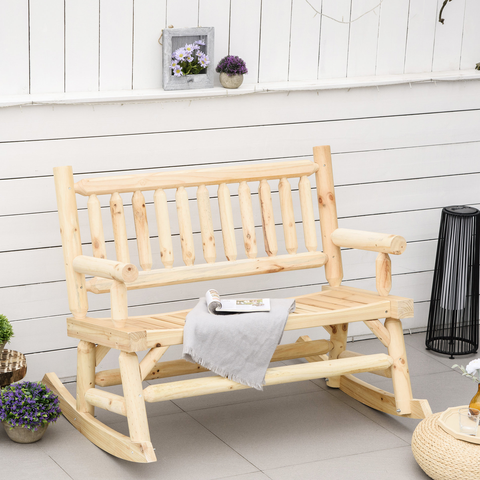 Log Rocking Chair Designs Union Rustic 2 Rocking Chair In Wood With Classic Log Design - Build ...
