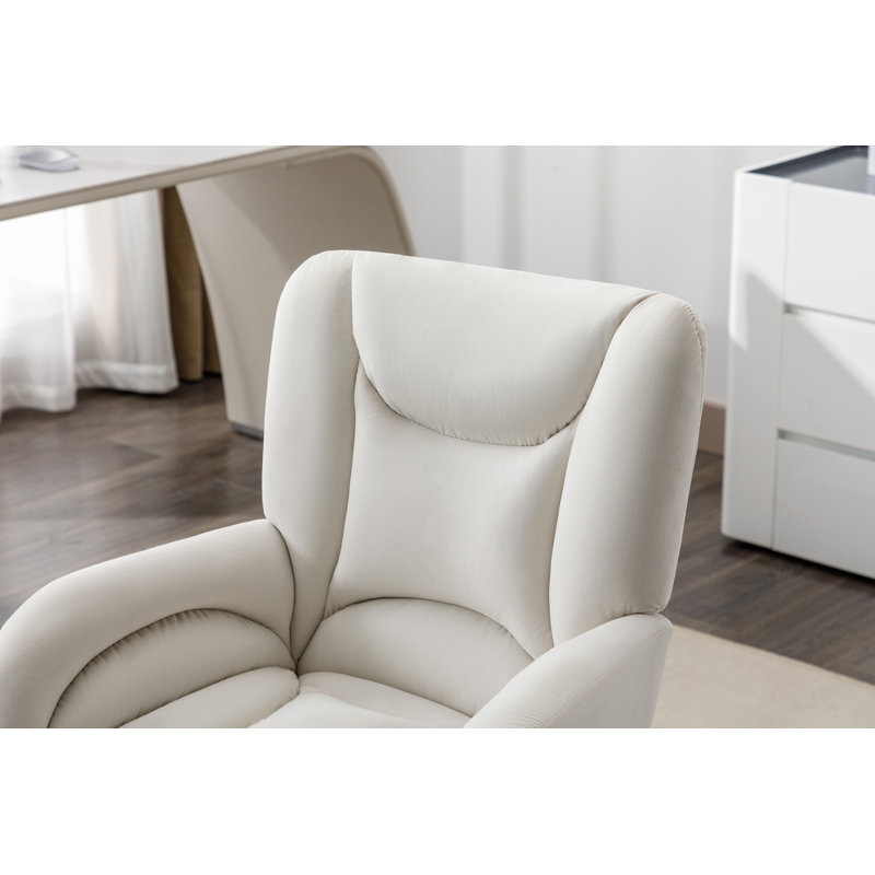 Chaise de bureau pivotante 360, Velours, Ivoire ivoire