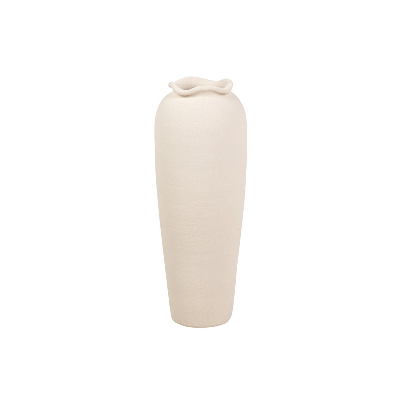 CERAMIC VASE 28X28 CM, Beige, Overall Height- 80cm