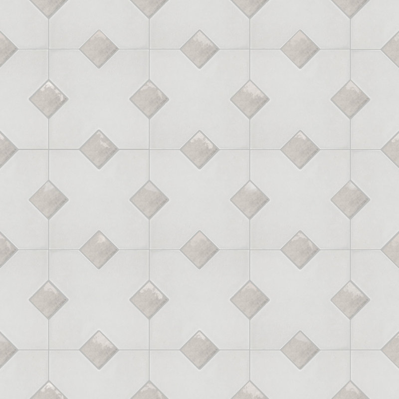 Carreau en porcelaine Cross and Dot, Fumée / Gris