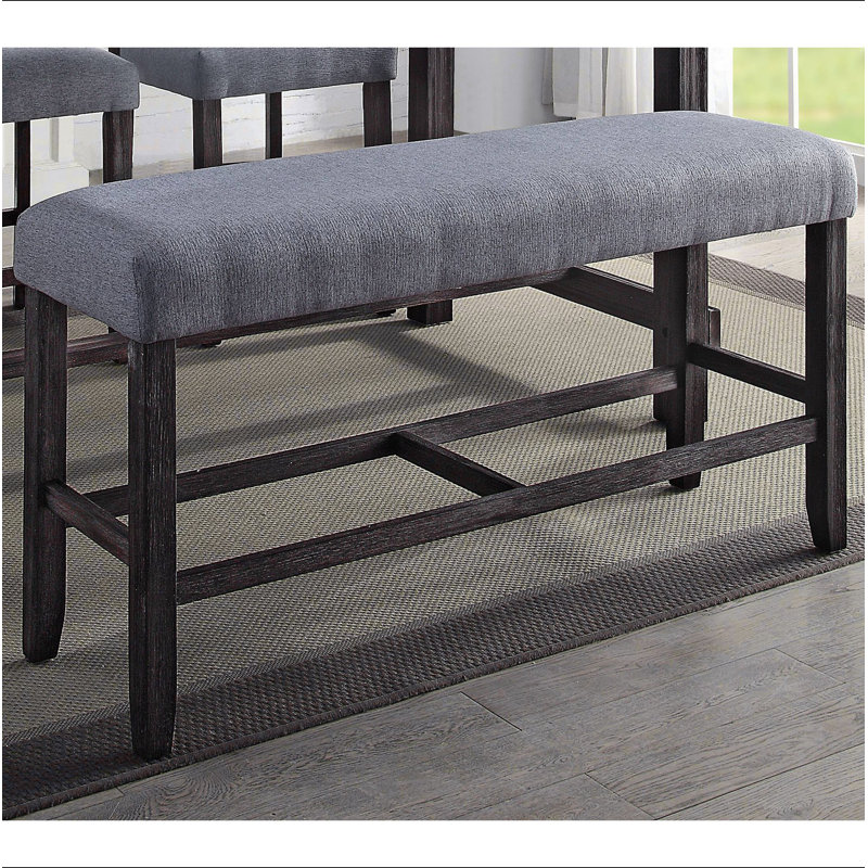 Banc à hauteur de comptoir gris et patiné espresso