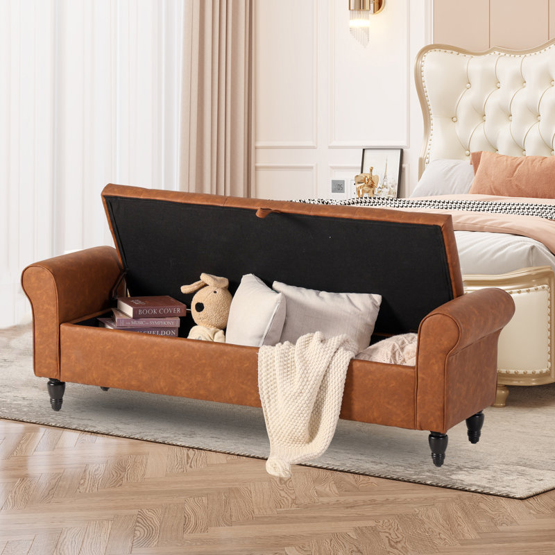 Faux Leather Upholstered Storage Bench