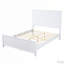 Lit plateforme classique en bois blanc avec panneaux rainurés-1670742323