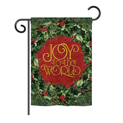 « joy to the world », impressions wonderlands de l’hiver, impressions de 2 côtés 19 po x 13 po drapeau de jardin