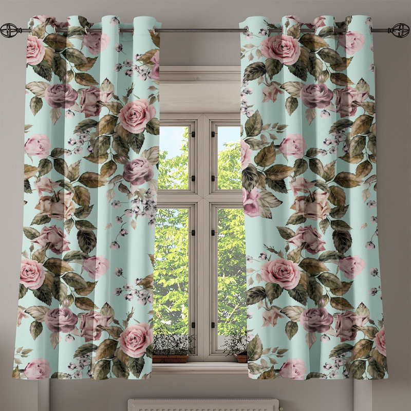 Rideau à œillets Astoria Grand Floral Vintage, L 50 po x L 54 po
