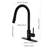 Matte Black Stainless Steel Kitchen Faucet With Pull Down , 360 Rotating Nozzle, Two Water Output Settings, Simple Temperature & Flow Control For Kitchen, Steel, Rotatable Effortless And-636928263