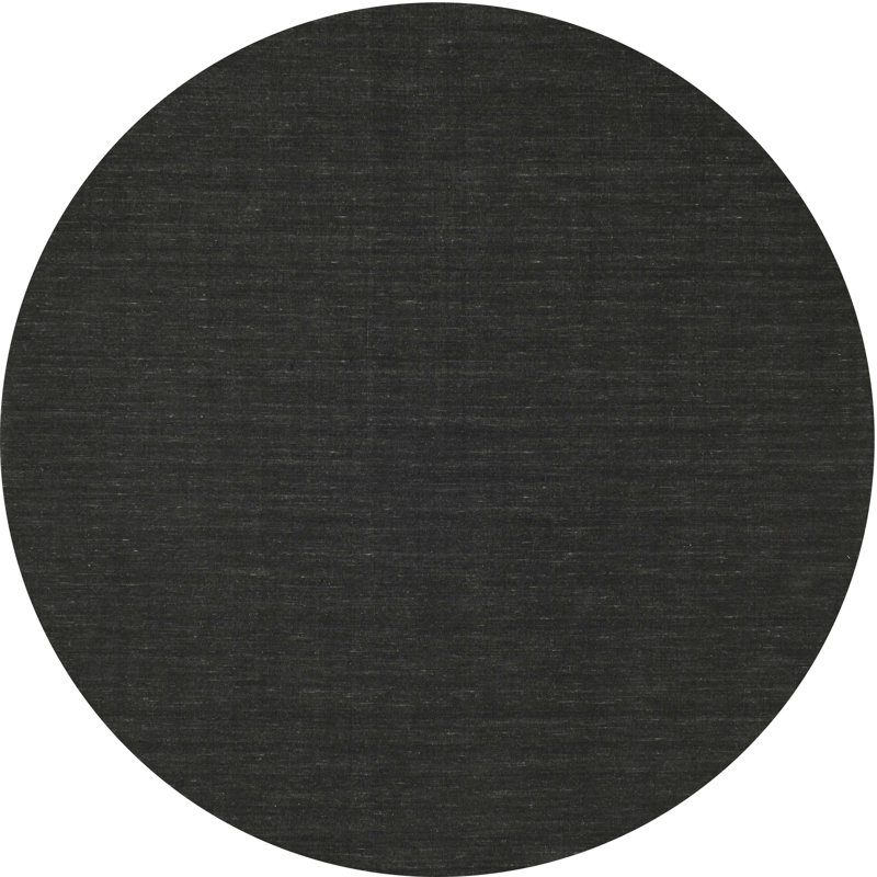 Tapis de zone noire contemporaine, Rond 7 pi