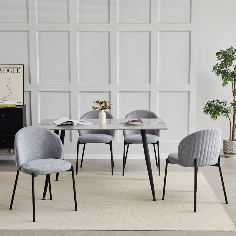 Fabric Upholstered Side Chair in Gray