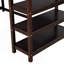 Lit mezzanine simple avec tablettes de rangement et bureau sous le lit, espresso-946341860-946341881