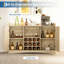 Armoire à vin 47 po cannelée - rangement pour 12 bouteilles et 9 verres, buffet pour le salon, la salle à manger, la station café