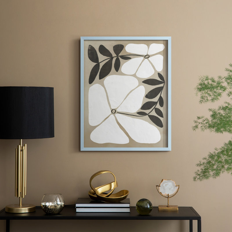Reproduction encadrée Melty Blooms II - bois massif, H 15 po x l 12 po, Bleu