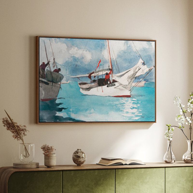 Paysage rétro - Cxxxiv, H 25 po x l 37 po x P 2 po, Toile encadrée noyer flottant