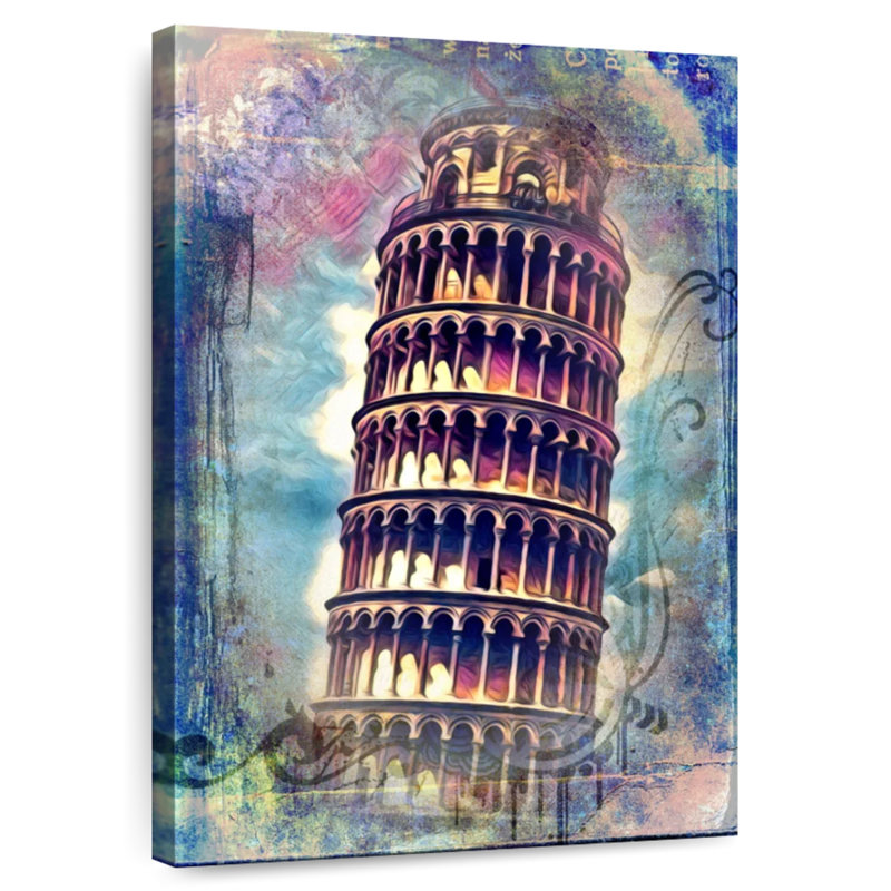 Lilie Grunge Tower Of Pisa, 48" H x 32" W
